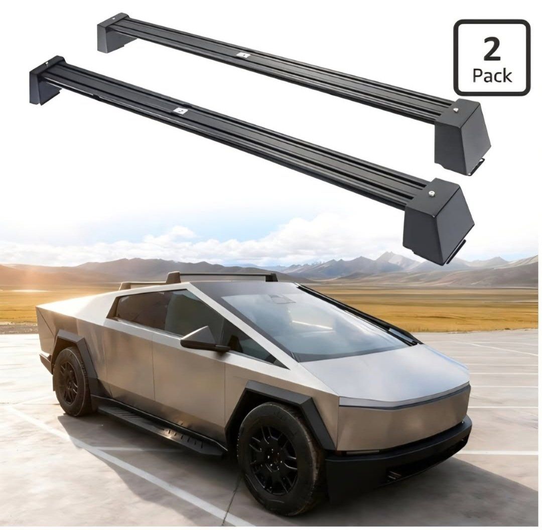 Aluminum Alloy Roof Rack Cross Bars Compatible with Tesla Cybertruck 2024-2026, Lockable Heavy-Duty Cargo Carrier, 176LB Capacit