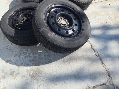 Set of 4 Winter/Snow Studded Tires with Steel Rims multi lug 5x114.3 16 inch