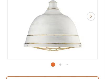 Golden Lighting Duncan 16.5" White & Gold Industrial Pendant Light