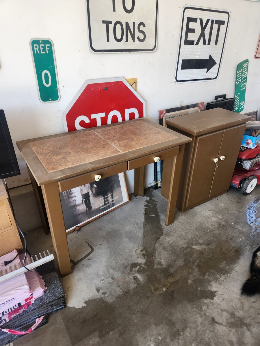 Table and cabinet