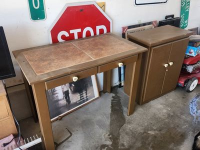 Table and cabinet