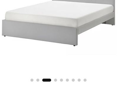 IKEA GLADSTAD Kabusa Light Gray Queen Upholstered Bed Frame
