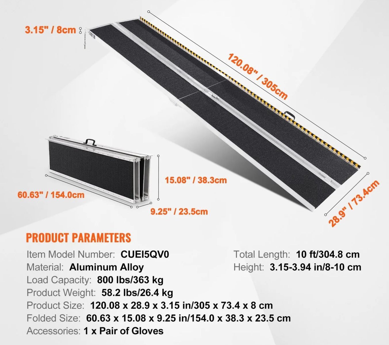 Wheelchair ramp folding 10 ft