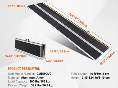 Wheelchair ramp folding 10 ft
