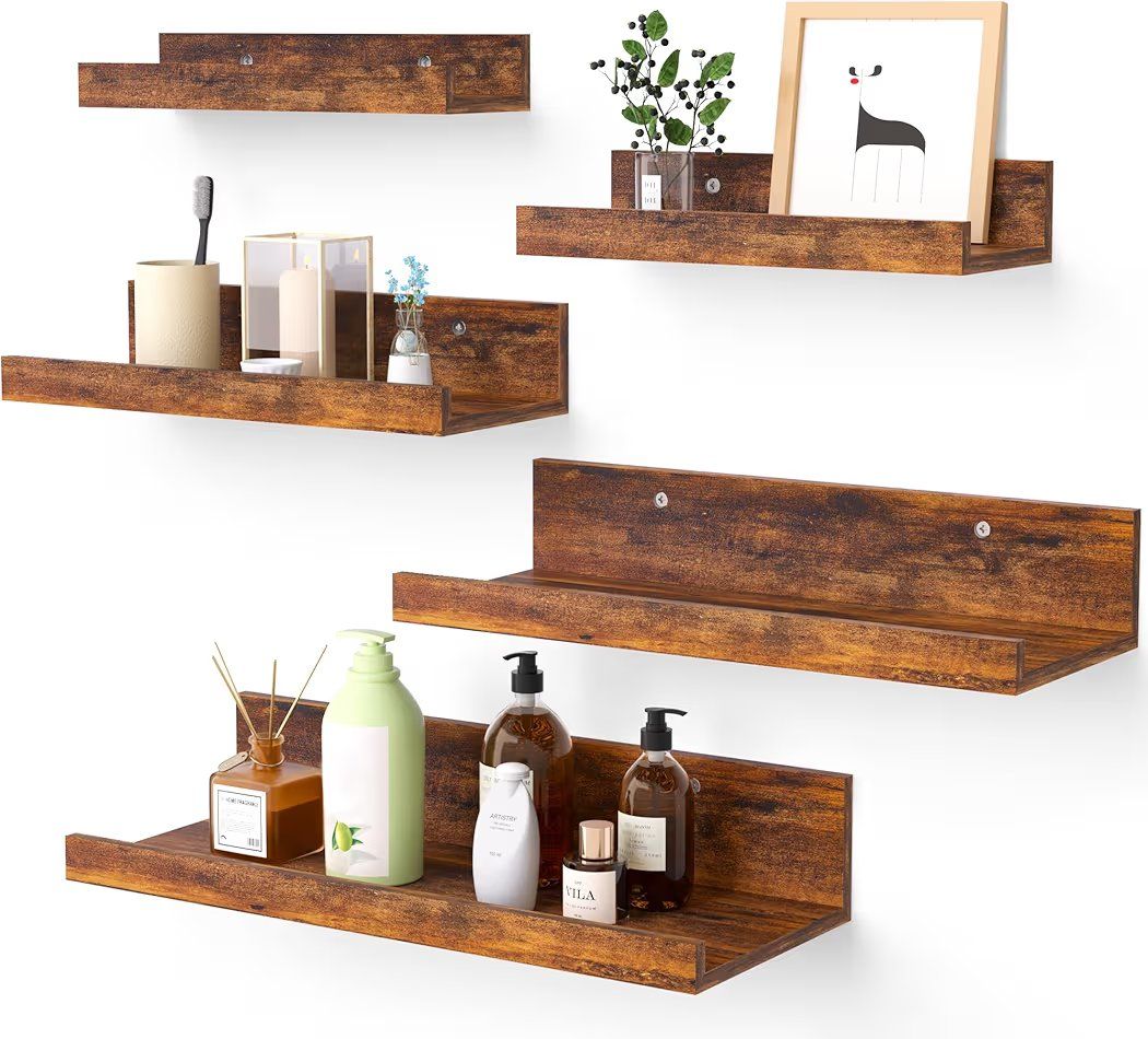 5 piece floating shelves set