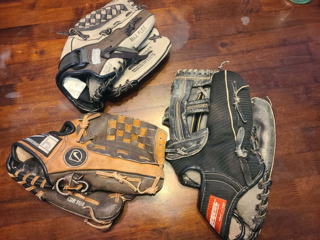 baseball mitts 11, 11.5, 13"