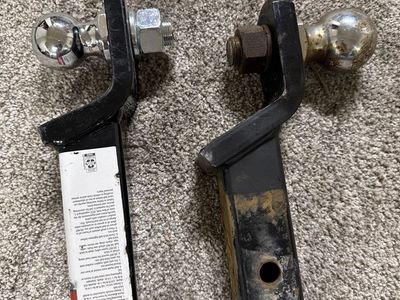 Two Trailer Hitch Ball Mounts with Balls - Standard and Used Condition