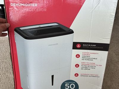 Frigidaire FFAP5033W1 50 Pint Dehumidifier with Built-in Pump and Custom Humidity Control