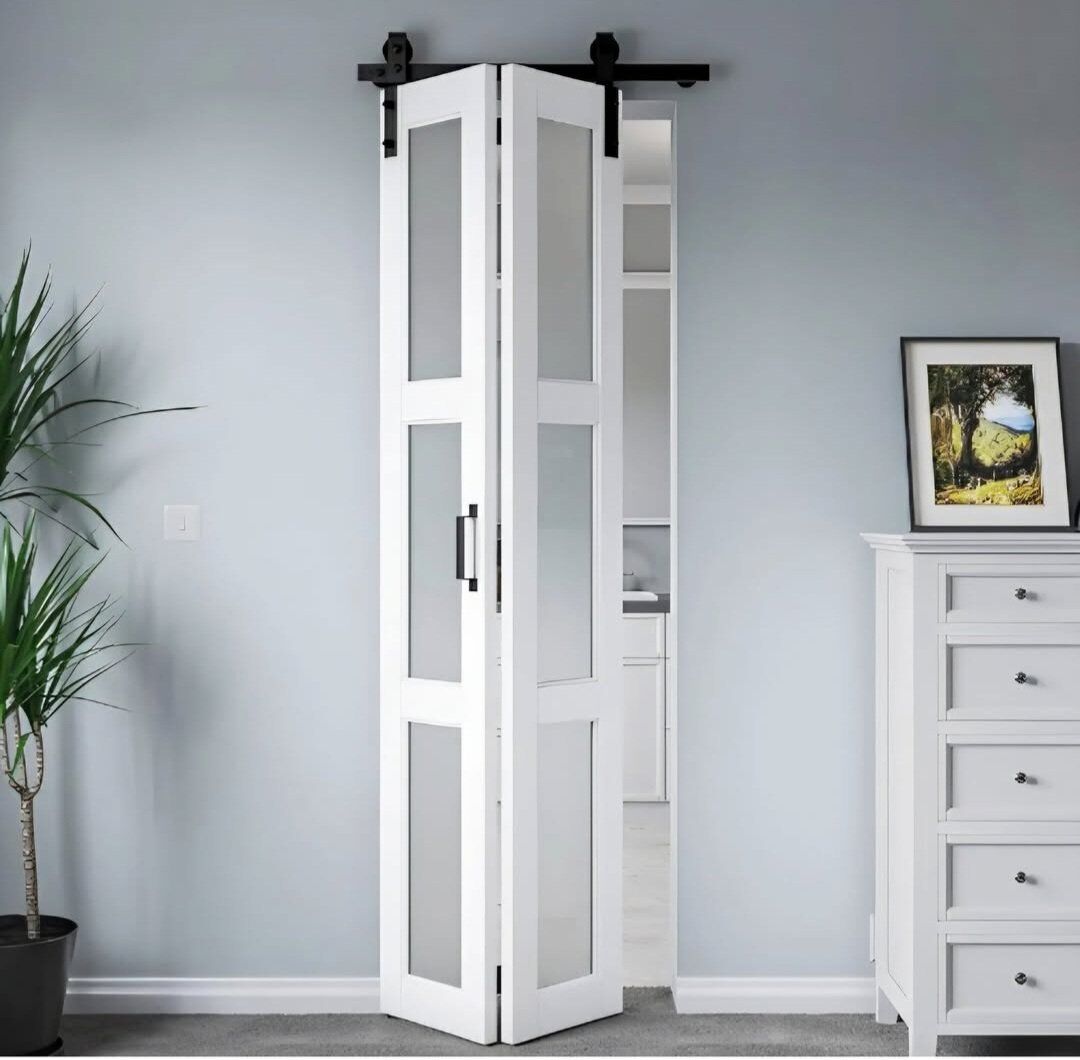 Bifold Sliding Barn Door with Hardware Kit Include