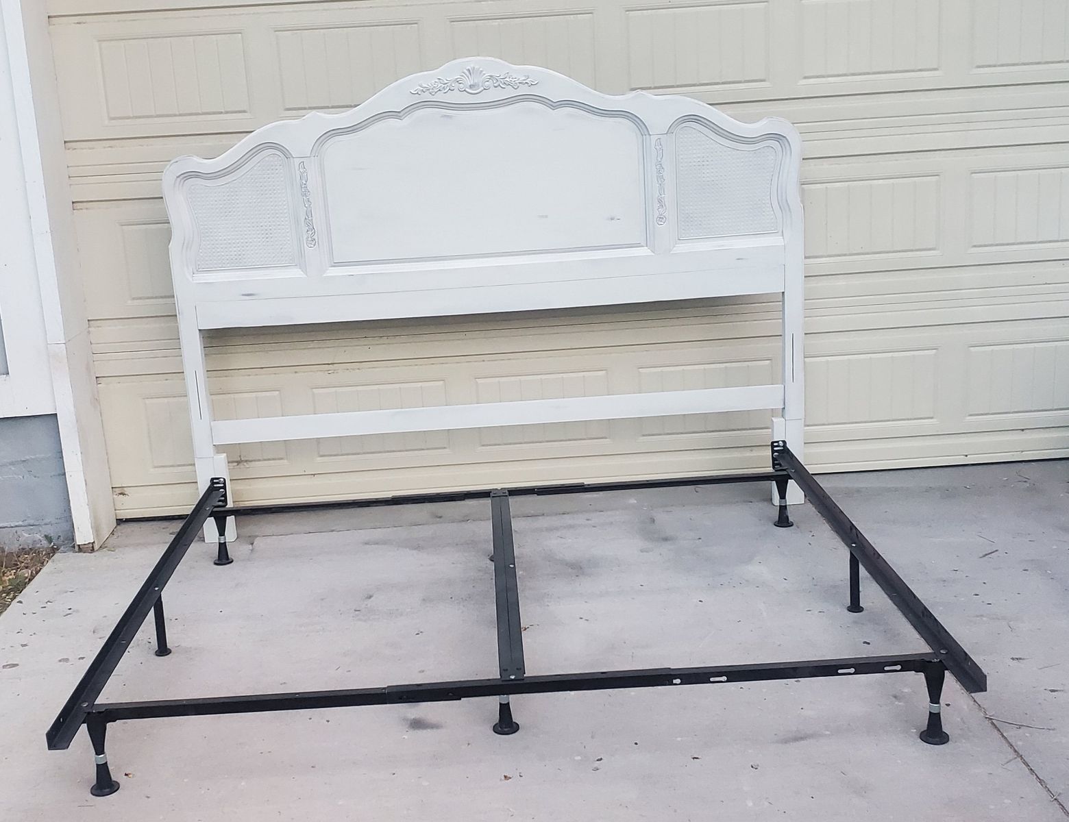 TALL Shabby Chic King Headboard With Frame Bed
