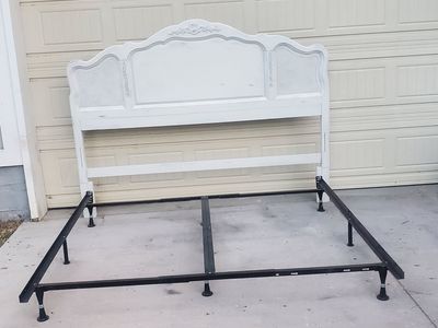 TALL Shabby Chic King Headboard With Frame Bed