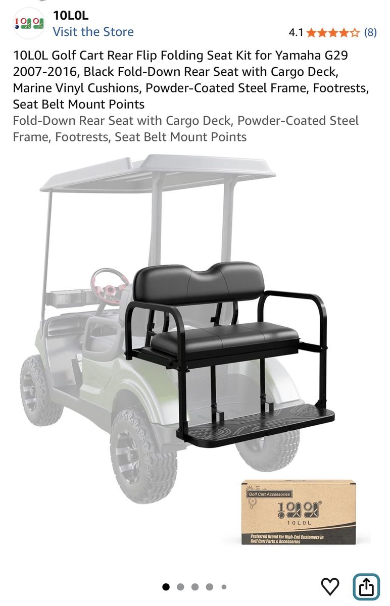 10LOL Golf Cart Rear Flip Folding Seat Kit for Yamaha G29 2007-2016