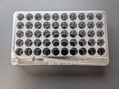 50 Round 9mm (9x19) Aluminum Reloading Case Gauge