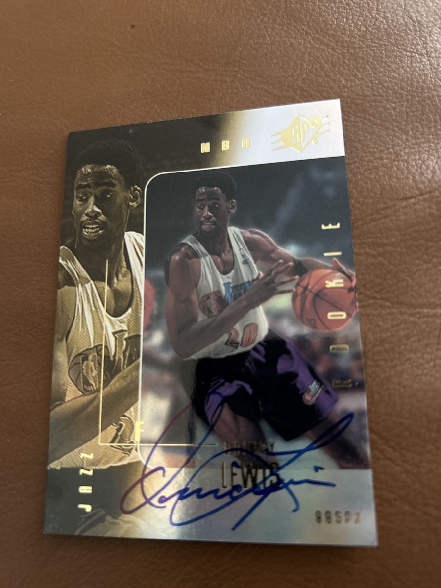 1999 Utah Jazz NBA SPx Quincy Lewis RC Autographed Trading Card - Utah Jazz (Signed) NBA Auto Basketball Rookie
