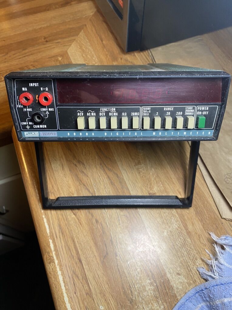 TWO Fluke 8000A Work Station Meters