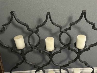 Jan Barboglio 6-Arm Floor Candleholder Wrought Iron Fireplace Candle Candelabra Screen Candles Holder Metal Arhaus Decor OBO