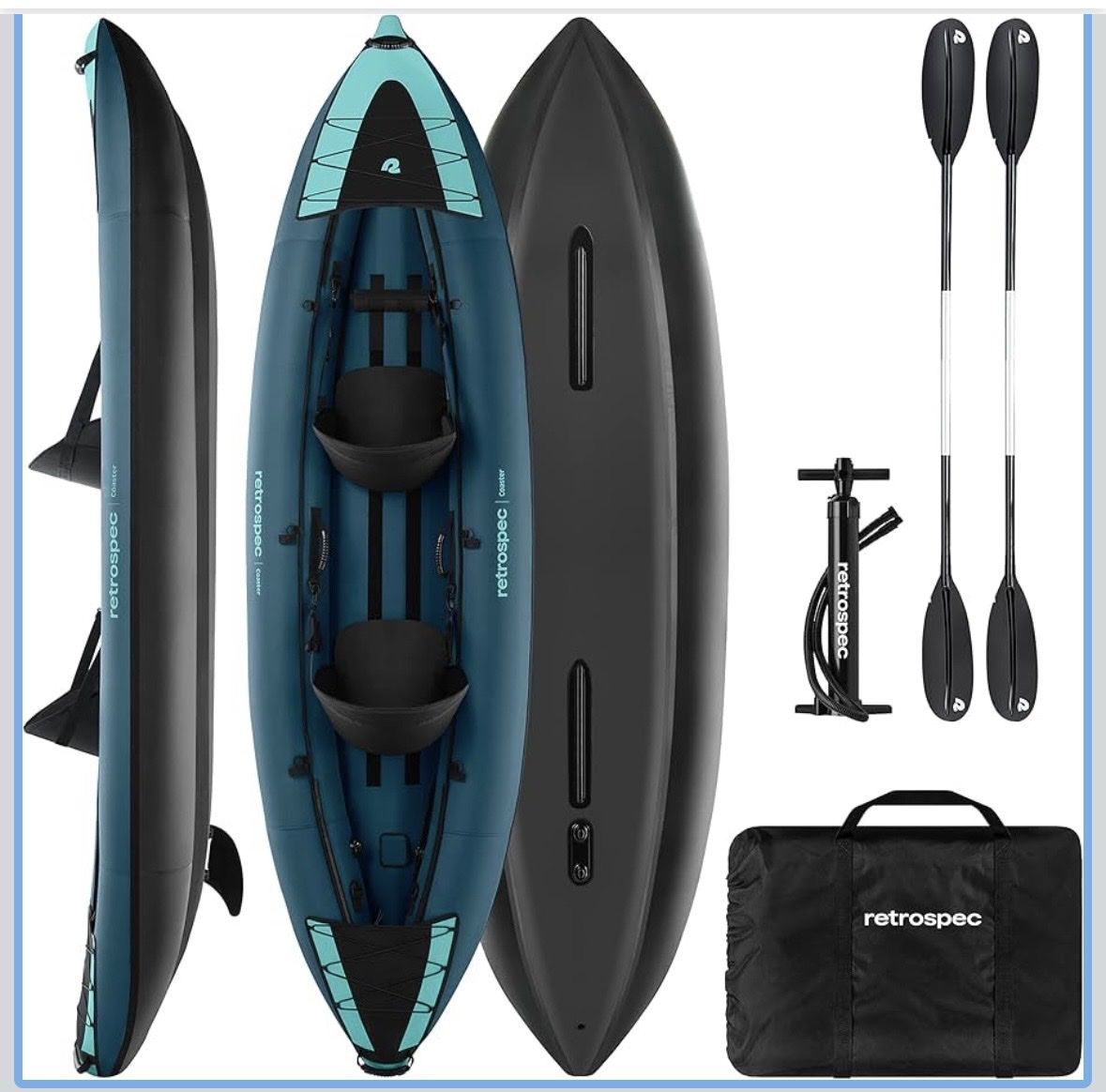 Retrospec Two person inflatable kayak packable nice boat