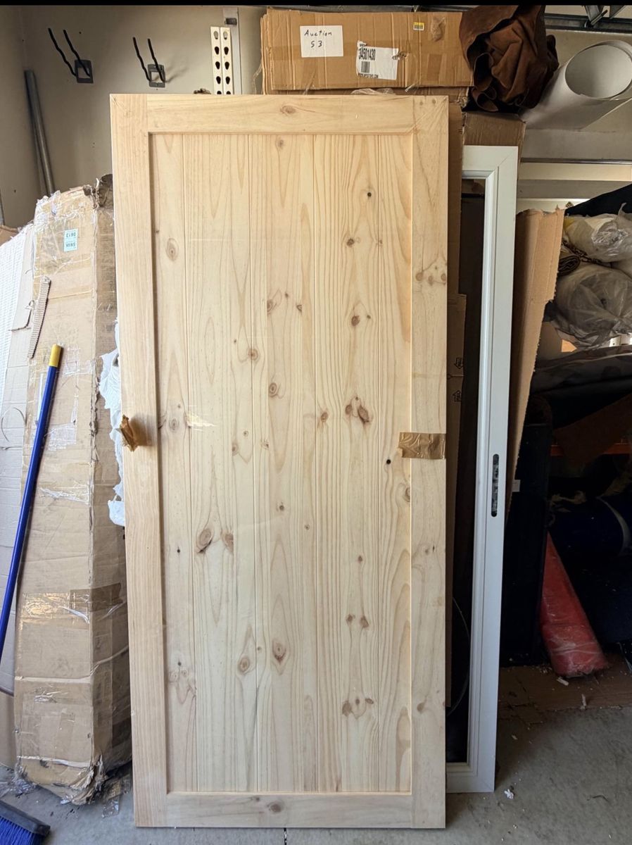 Unfinished Wood Panel Barn Door Interior Door 37”x84”