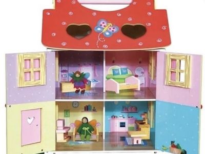 ( New in Box ) Teamson Kids Hand Carry Magic Garden Wooden Doll House
