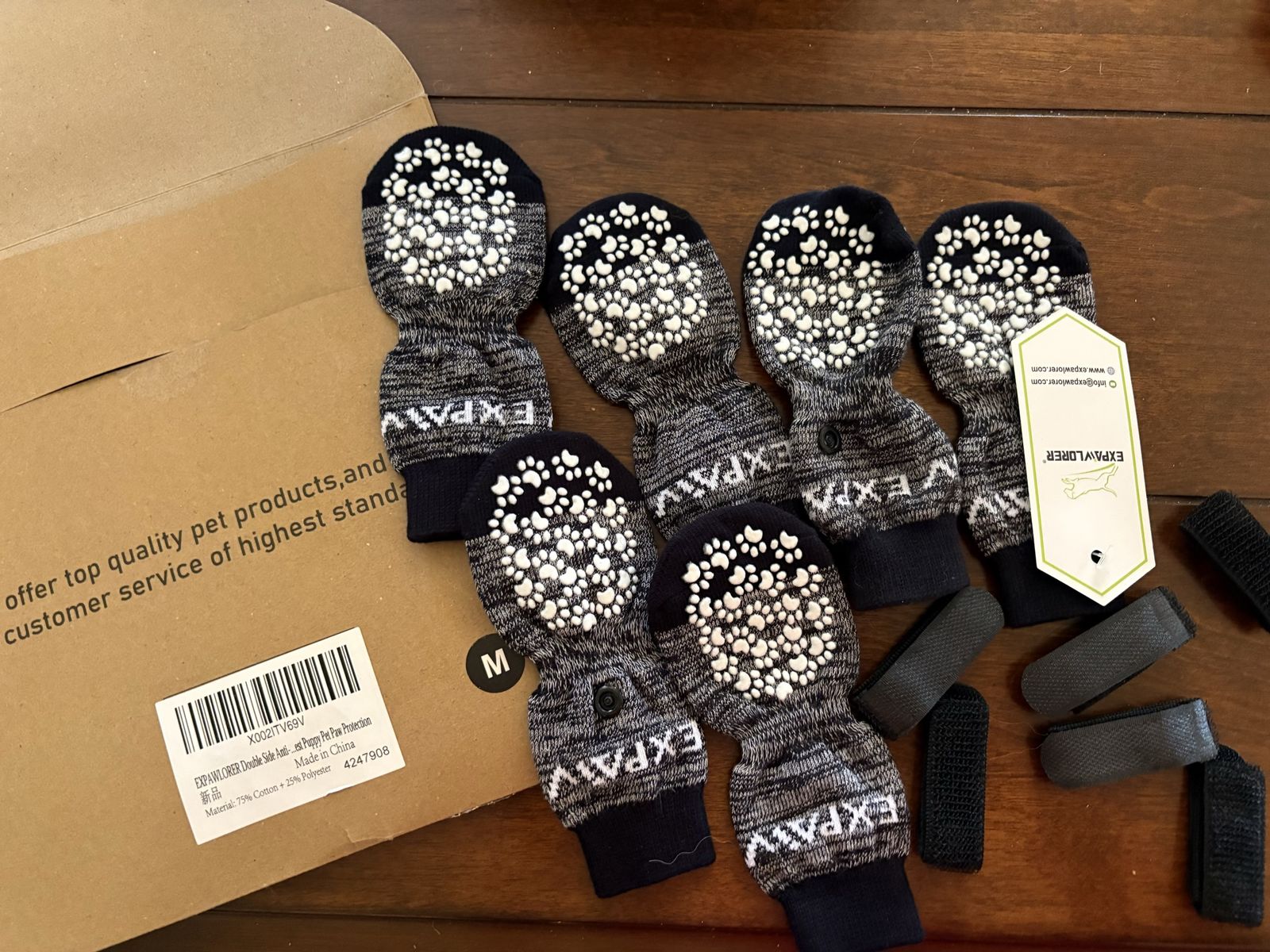 New Expawloror Traction NoSlip Dog Socks Medium