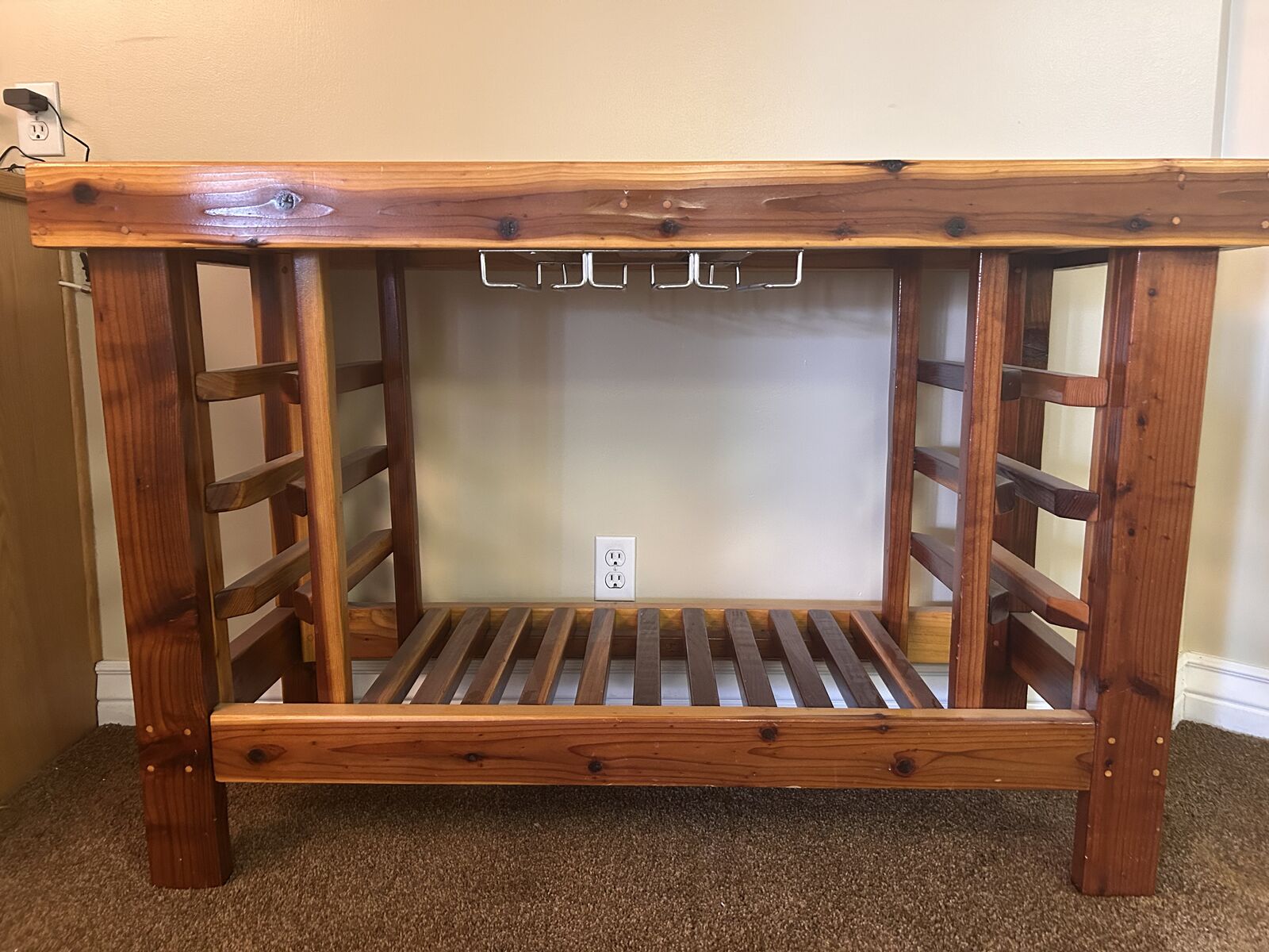 Wine Bottle Rack with Wine Glass Holder