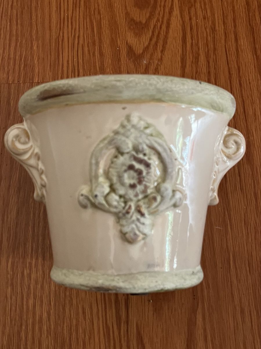Ceramic Decorative Planter / Ornate Floral Design