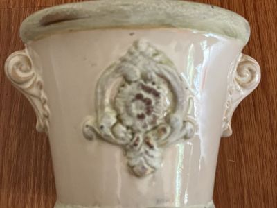 Ceramic Decorative Planter / Ornate Floral Design
