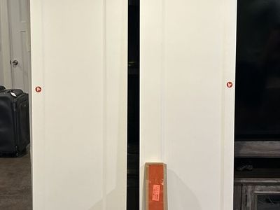 New White Bifold Barn Door with Track Hardware
