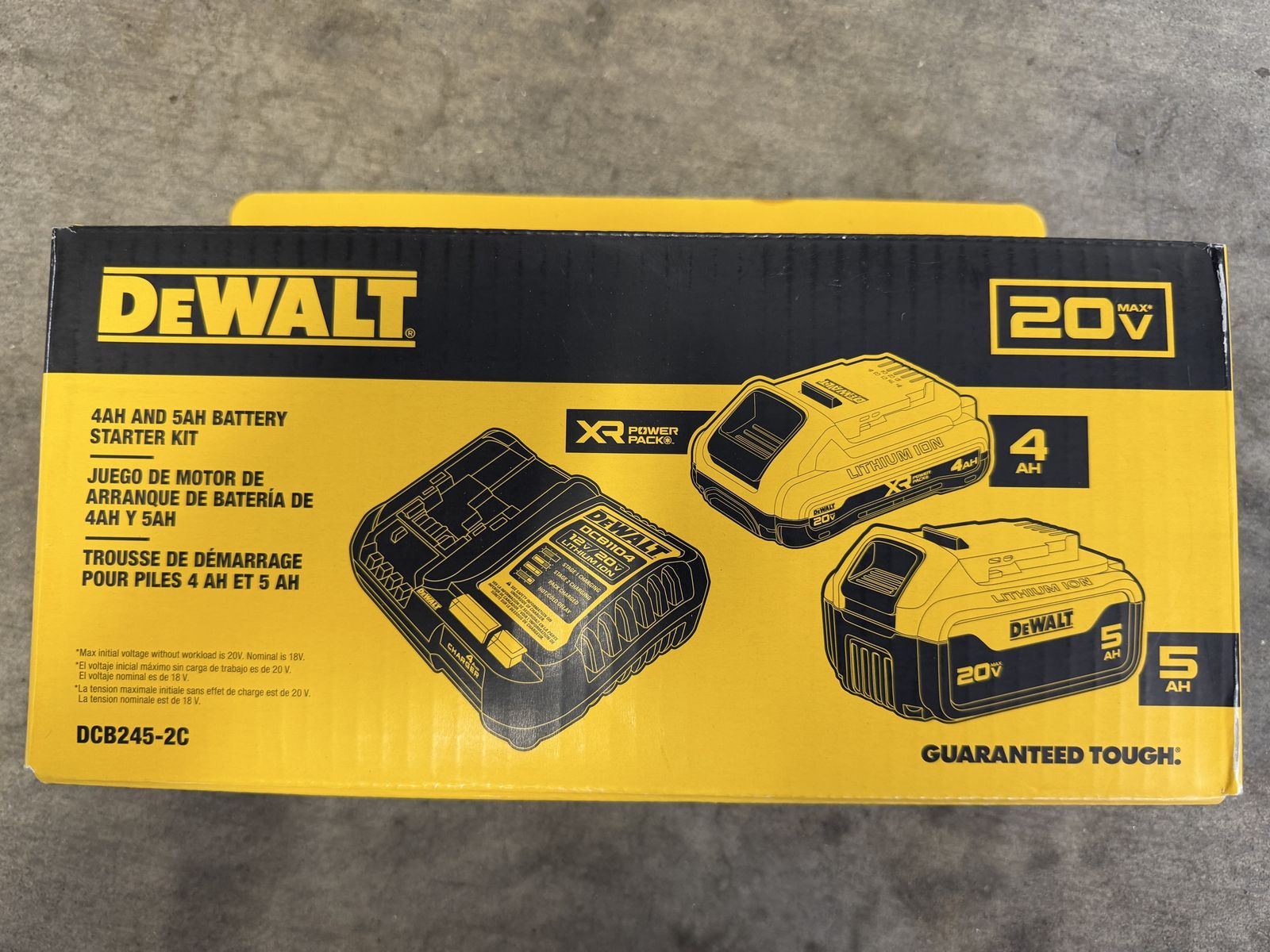 DEWALT DCB245-2C 20V MAX XR Power Stack 4Ah & 5Ah Battery Starter Kit