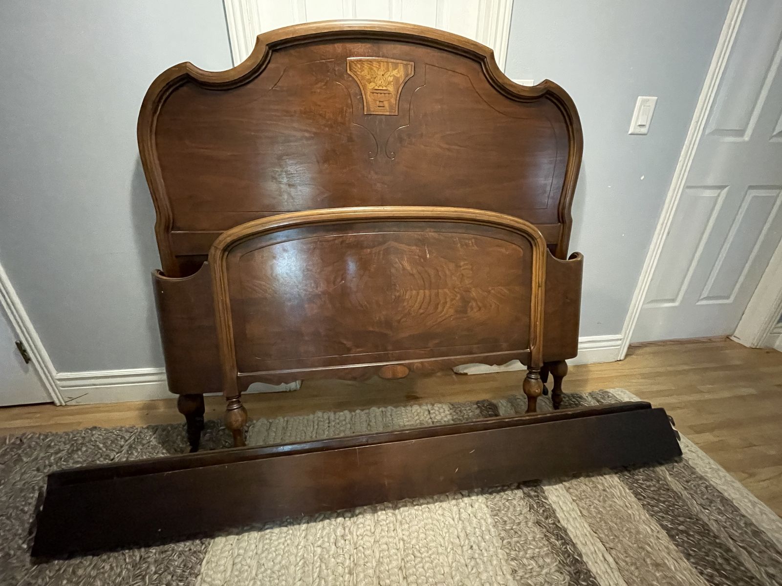 Vintage Sleigh Bed Broken Bracket