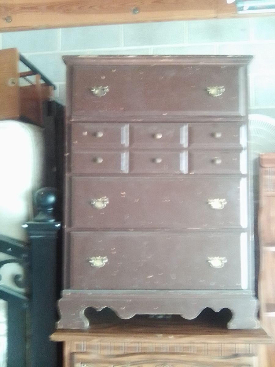 Vintage Brown Wooden Dresser Chest of Drawers