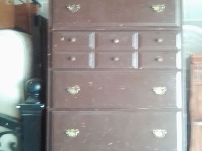 Vintage Brown Wooden Dresser Chest of Drawers