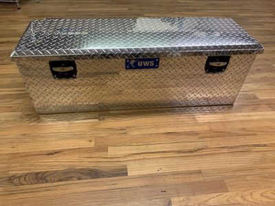 UWS Bright Aluminum Secure Lock 48 Under Tonneau Tool Box Chest Box Storage UWS SLC-48 Ford F-250 GMC Duramax Dodge Cummins