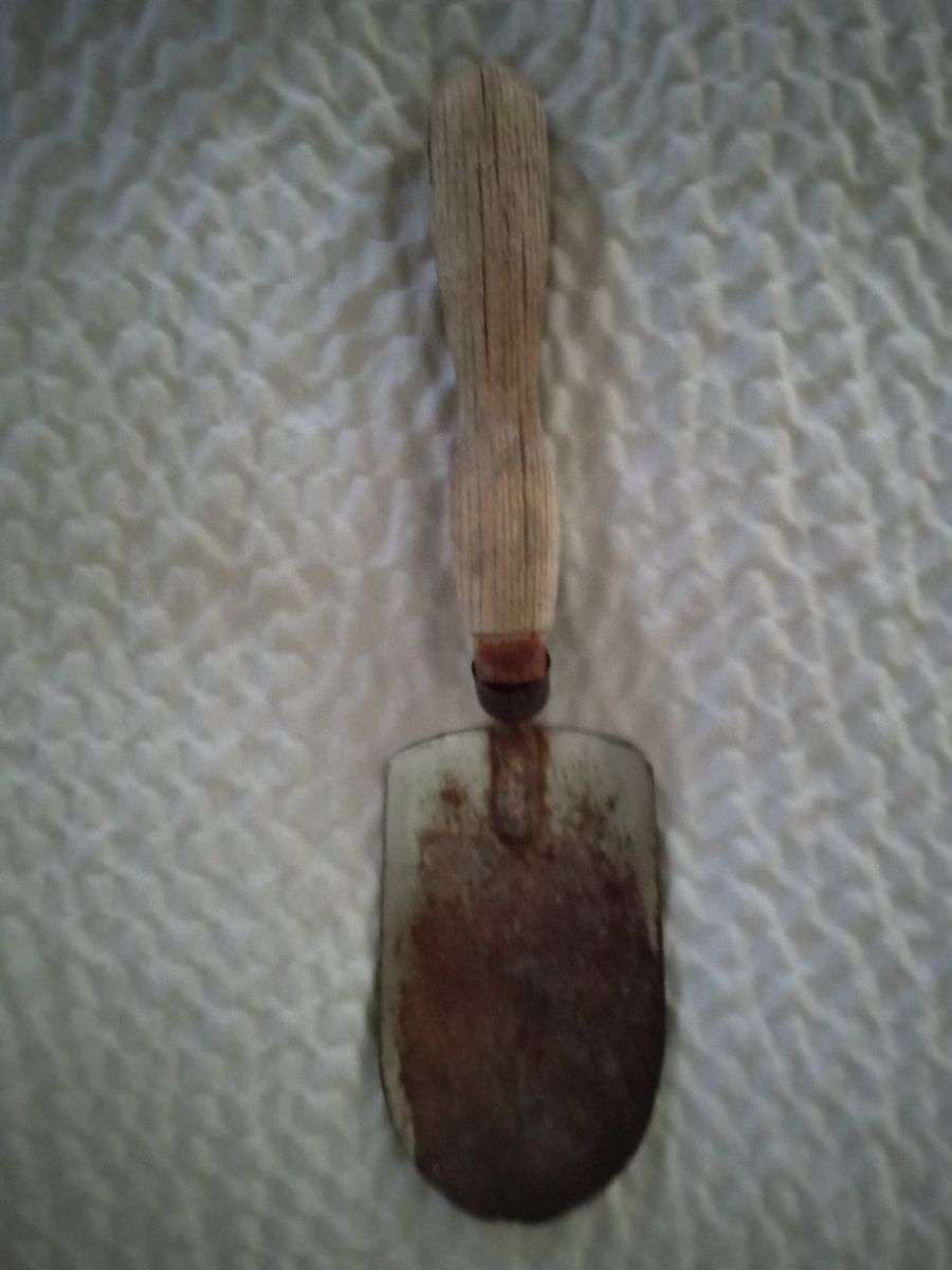 Vintage metal and wood garden spade or shovel
