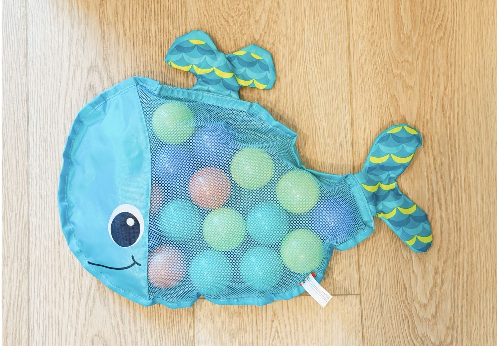 Cute Whale Bath Toy Organizer Mesh Storage Net with Suction Cups & Play Balls