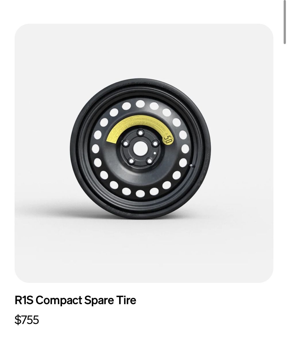 Rivian R1S Compact Spare Tire & Jack Kit - New Condition, Ready for Emergencies
