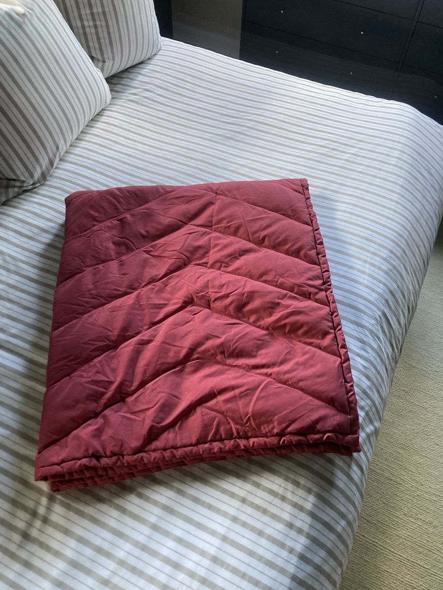 Vintage Down Quilted Coverlet Lap Blanket