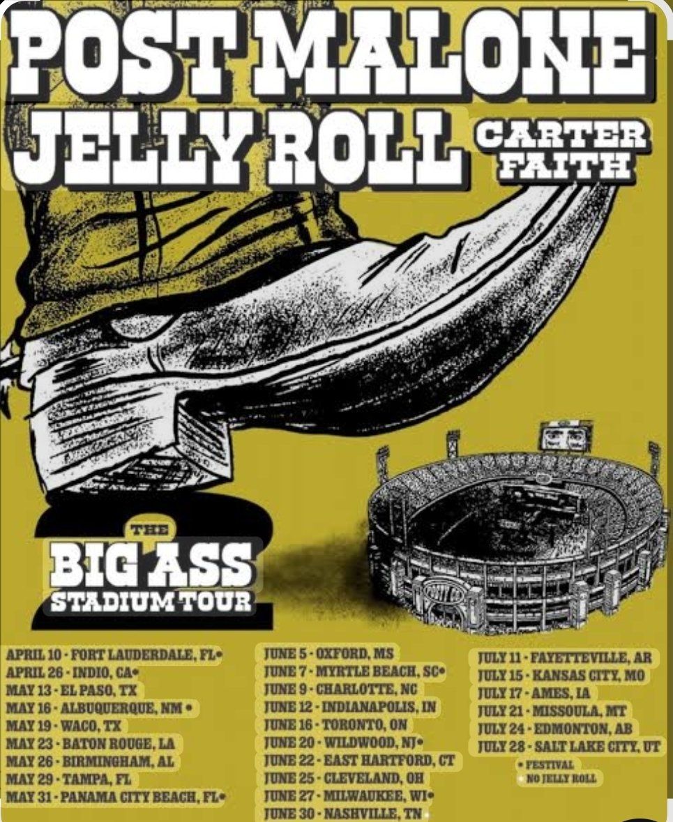 Post Malone Tickets - The BIG ASS Tour, FLR7 Row 1 Seats 15-16