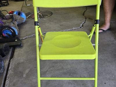 Yellow Green Metal Folding Chair - Portable & Compact