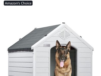 Like New- Dog House - Gray, 39"L x 35"W x 37.4"H, Indoor/Outdoor