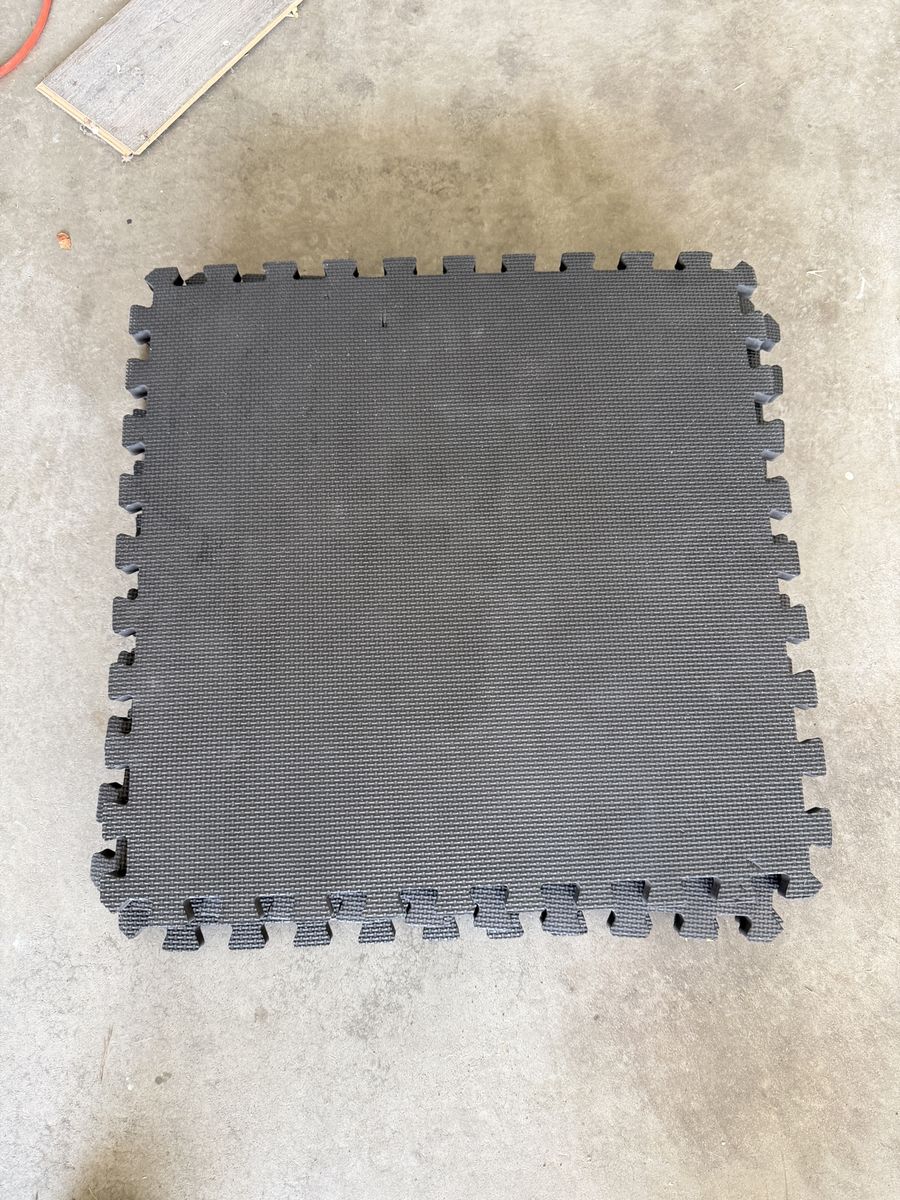 Interlocking Foam Floor Mats - 6 Tiles, Black, Exercise Gym Flooring
