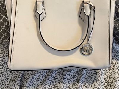 Michael Kors White Saffiano Leather Tote Handbag