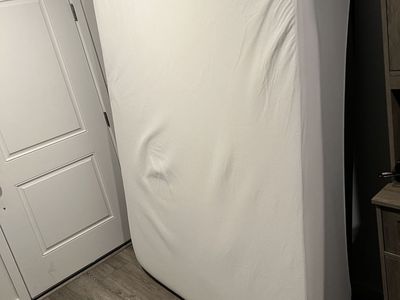 Queen mattress and metal bed frame