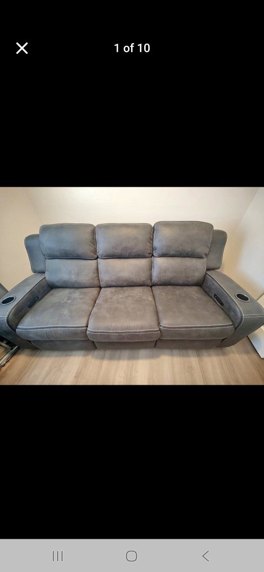 Matheus fabric power reclining sofa
