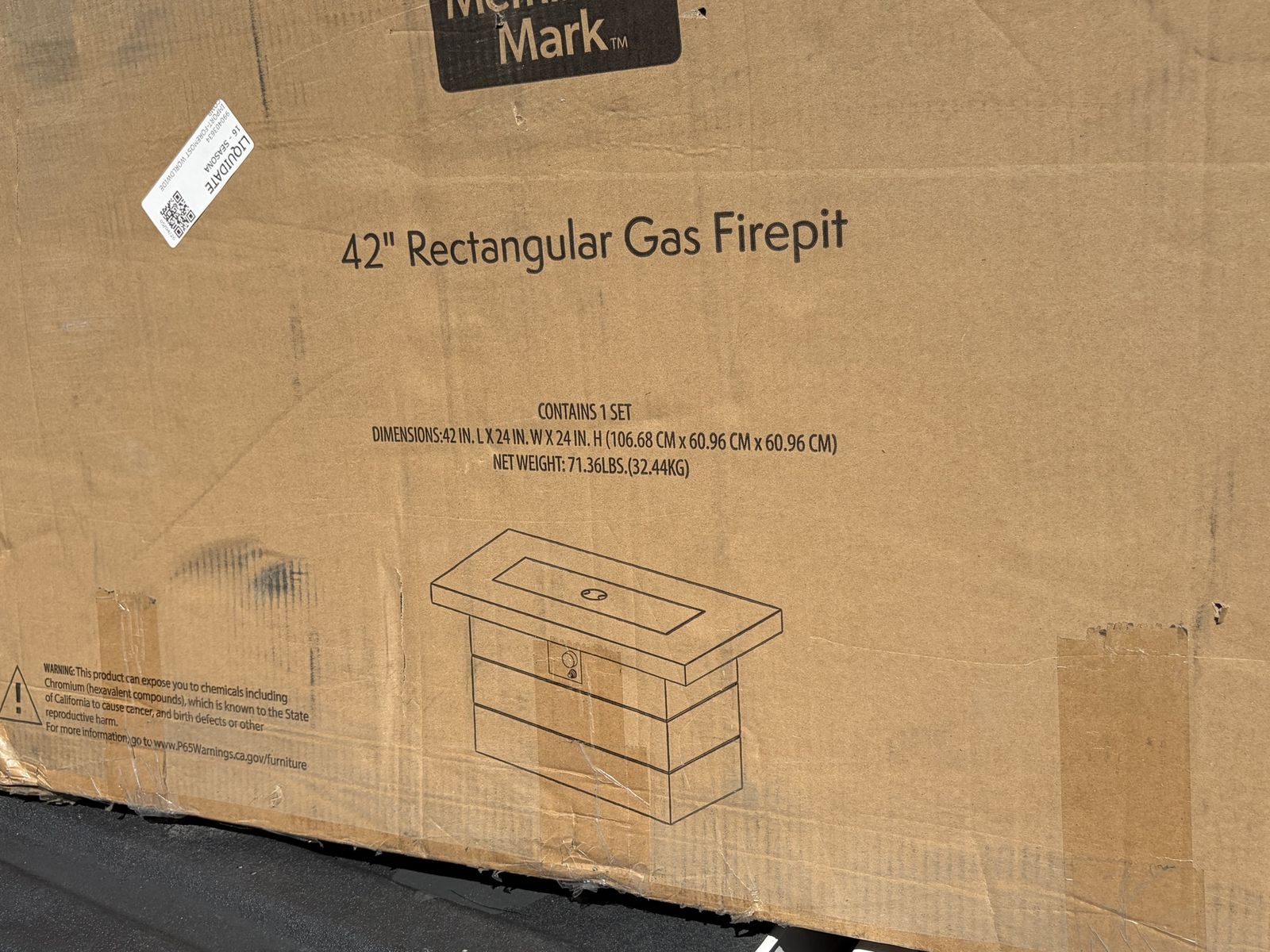 Member's Mark 42" Gas Fire Pit Table (New In Box)