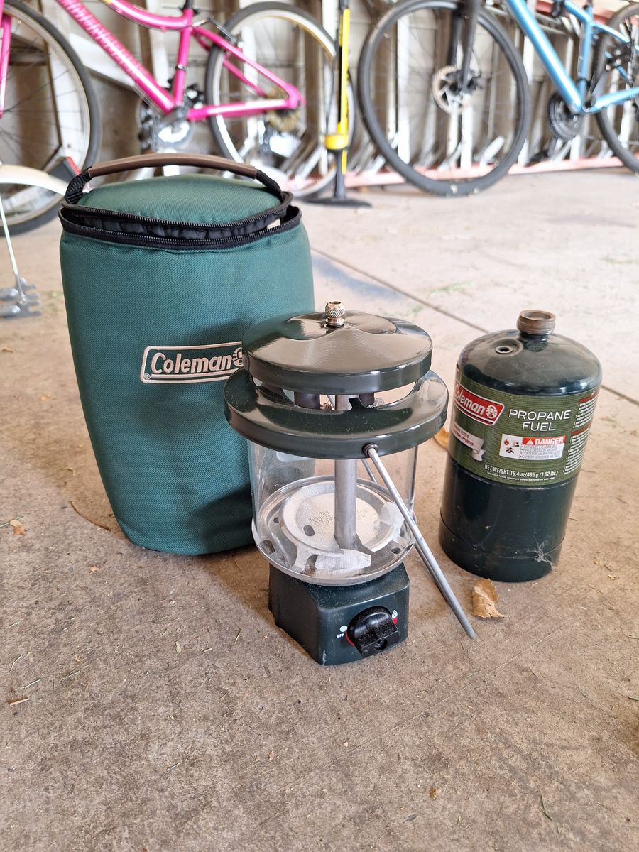 Coleman lantern and gas