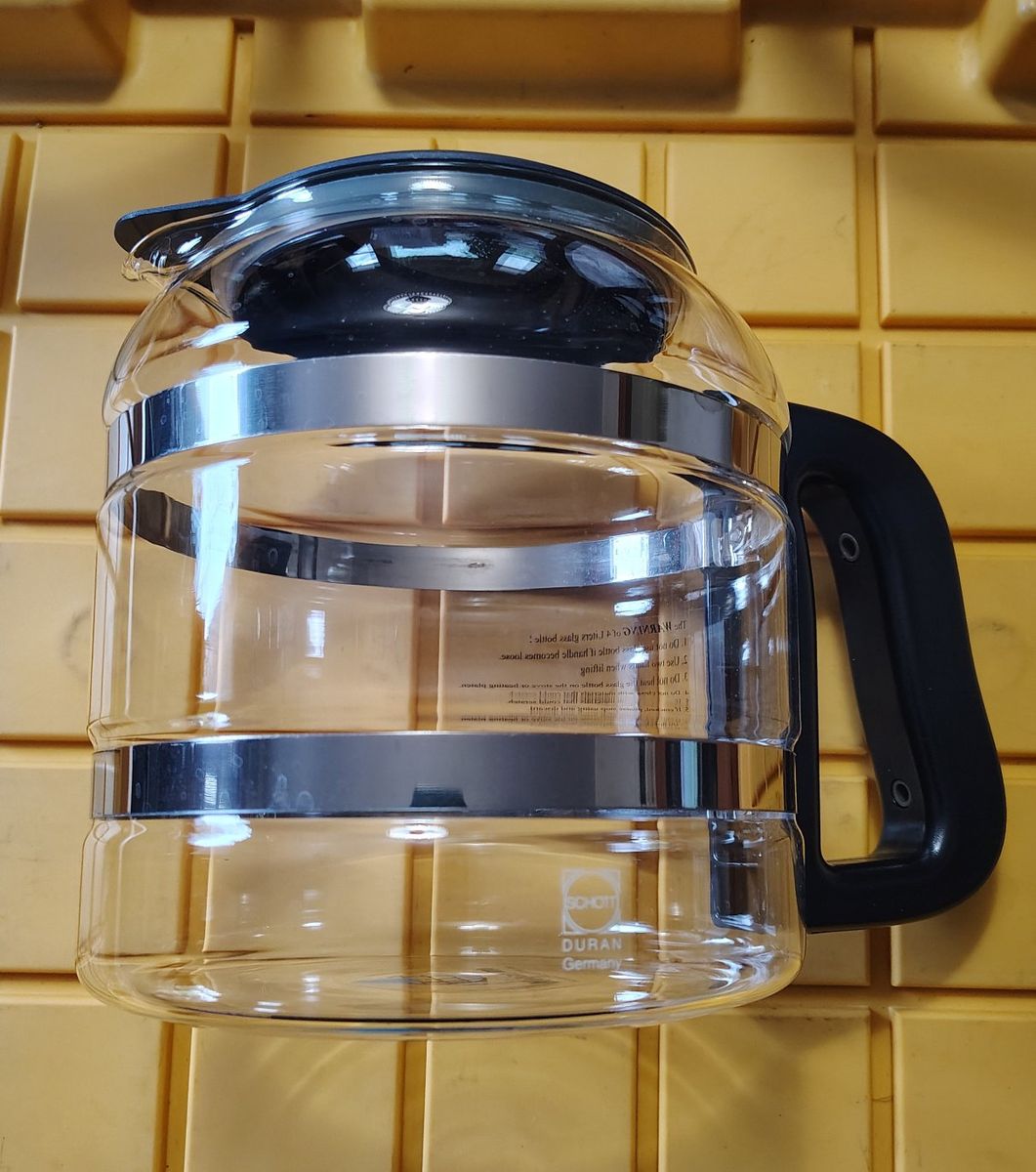 Megahome / Schott Duran Glass 4 Qt Distiller Carafe w/Handle & Lid Germany