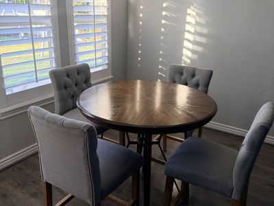 Solid Wood Pub Height Table and 4 Chairs