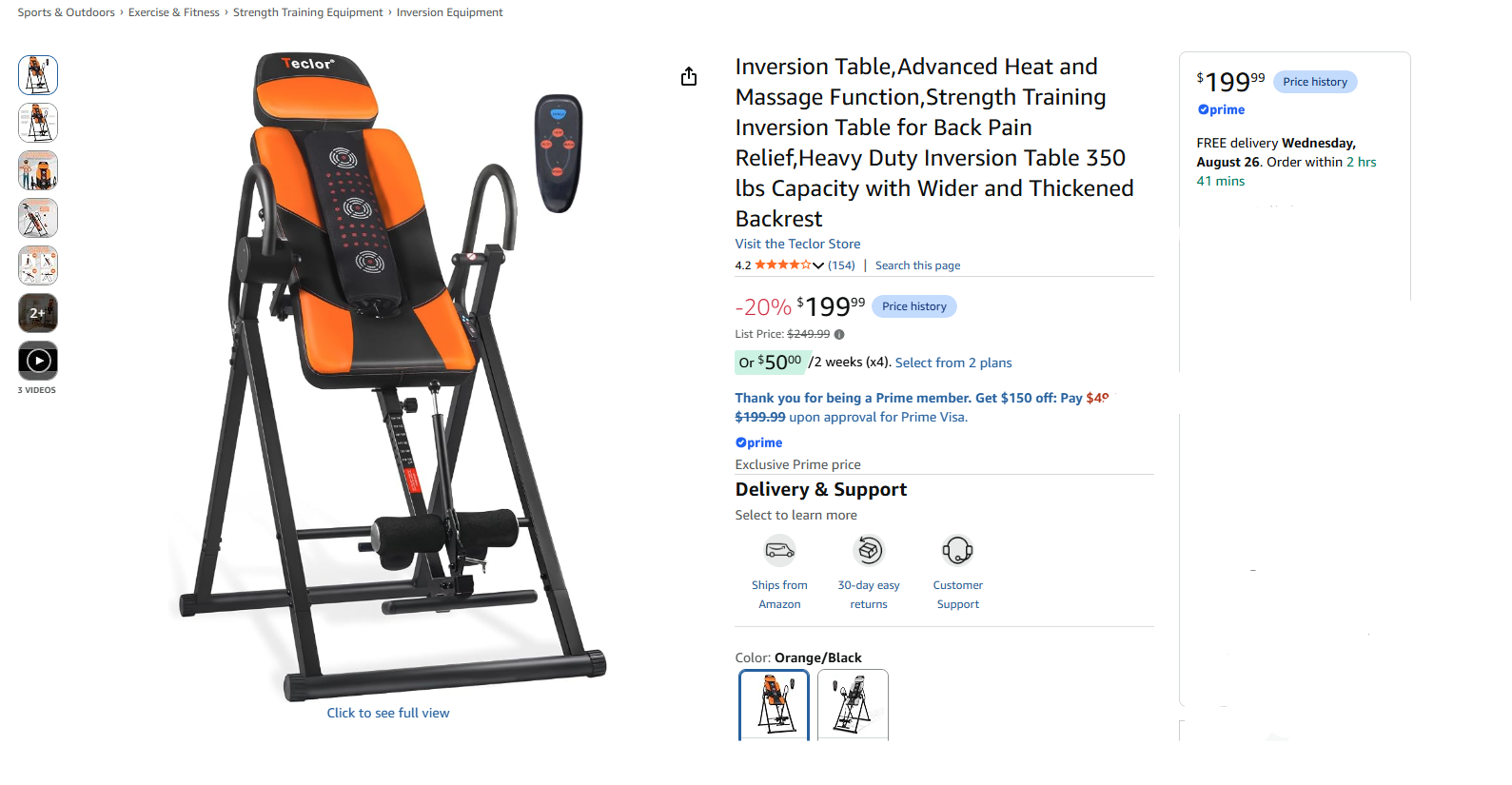Inversion Table with Heat and Massage