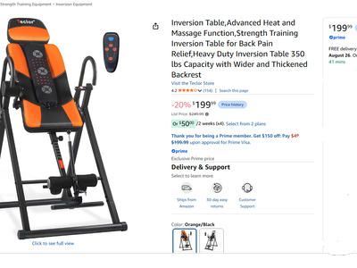 Inversion Table with Heat and Massage